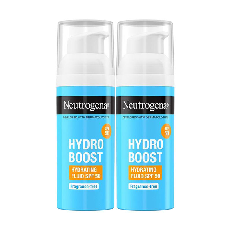 Neutrogena Hydro Boost Fluid Face Sunscreen Spf 50+, Hyaluronic Acid, Niacinamide Super Saver Pack