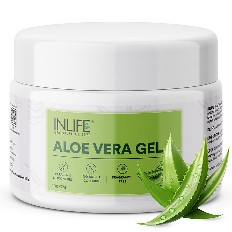 INLIFE Aloe Vera Gel Face & Hair Pure, Paraben & Silicone-Free Radiance Boost Men & Women