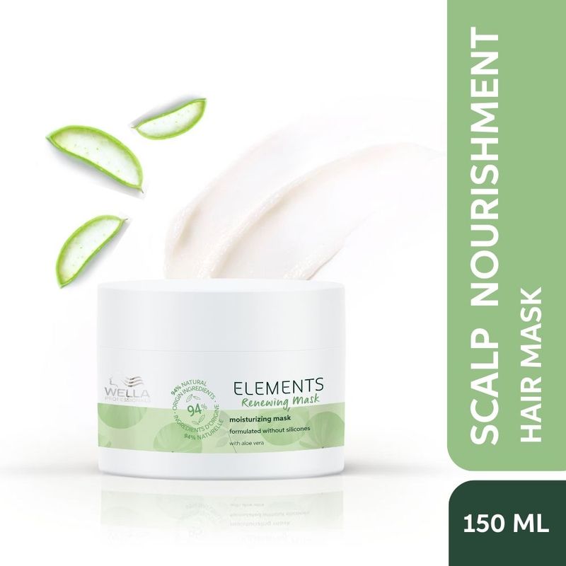 Wella Professionals Elements Renewing Sulfate & Paraben-Free Hair Mask For Frizz-Free Hair With Aloe Vera