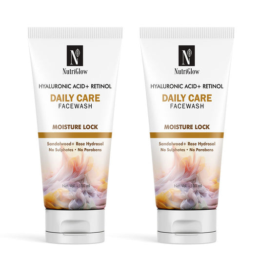 NutriGlow Hyaluronic Acid Retinol Daily Care Face Wash - Set of 2