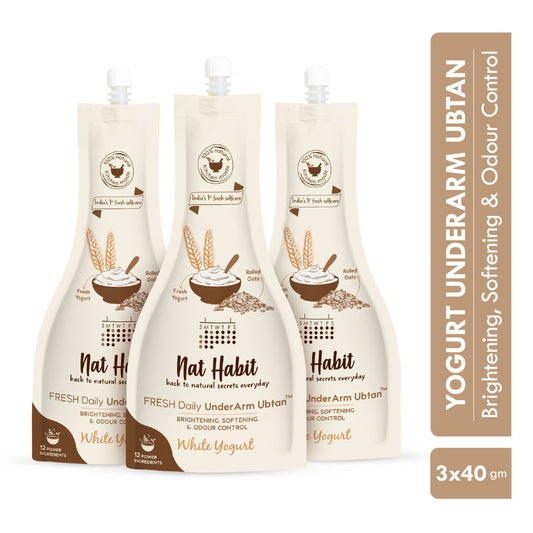 Nat Habit White Yogurt UnderArm Ubtan for Underarm Whitening, Best for Dark Underarm, 100% Natural