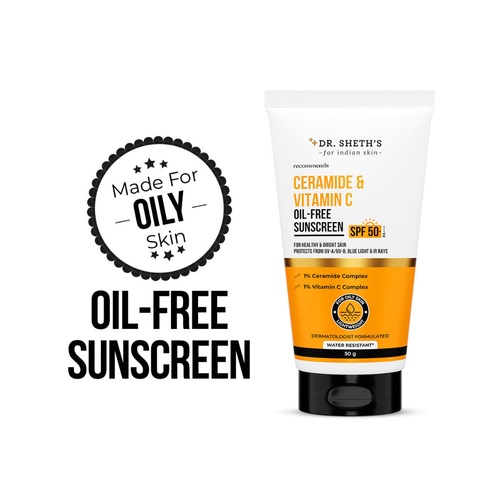 Dr. Sheth'S Ceramide & Vitamin C Oil-Free Sunscreen Spf 50+ Pa++++ For Oily Skin
