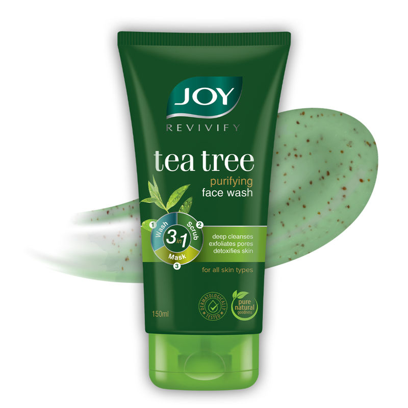 Joy Tea Tree Face Wash For Purifying Skin, Exfoliating Pores & Acne Control