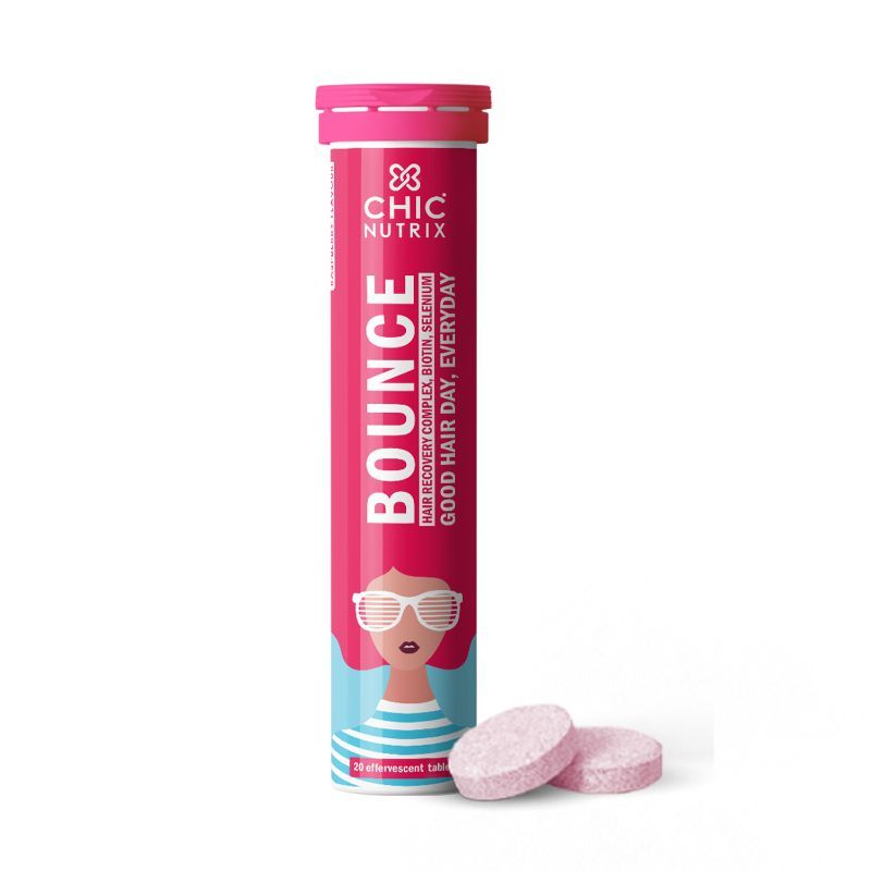 Chicnutrix Bounce - Biotin, 20 Amino Acids & Selenium Thick Hair Raspberry Flavour 20 Tablets