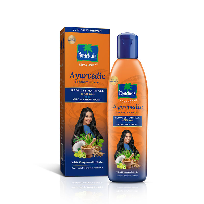 Parachute Advansed Ayurvedic Coconut Hair Oil With Neem & Bhringraj - Reduces Dandruff & Hair fall