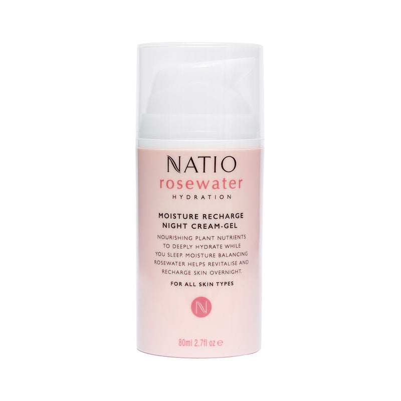 Natio Rosewater Hydration Moisture Recharge Night Cream-Gel
