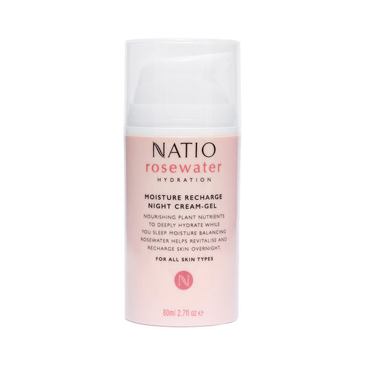 Natio Rosewater Hydration Moisture Recharge Night Cream-Gel