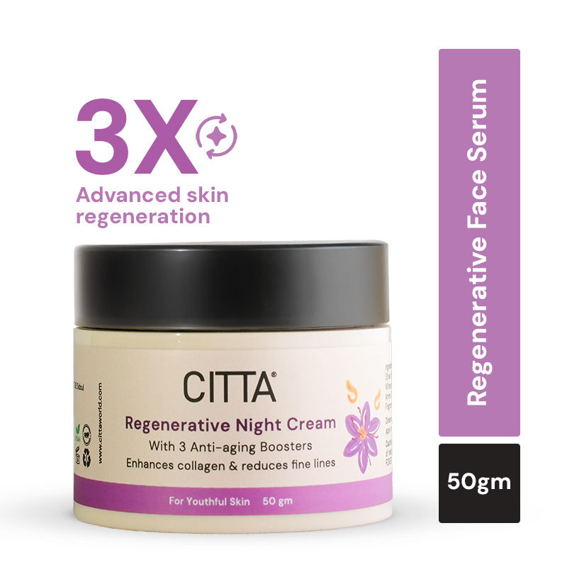 Citta Regenerative Night Cream With Retinol, Kumkumadi For Fine Lines, Wrinkles, Firmer Skin (50G)