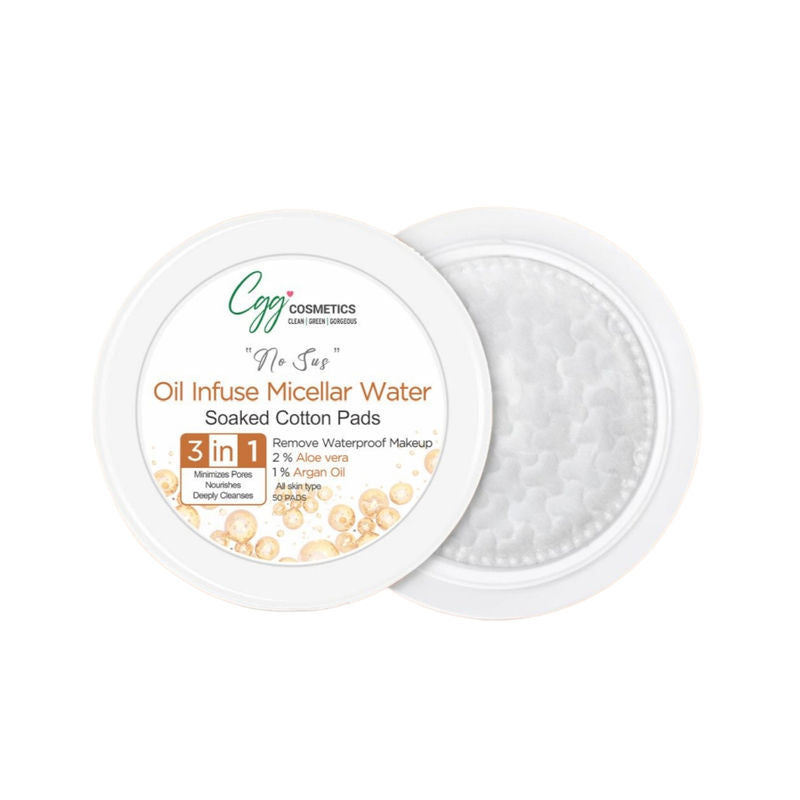 CGG Cosmetics no sus Oil Infuse micellar water soaked cotton pads Makeup Remover