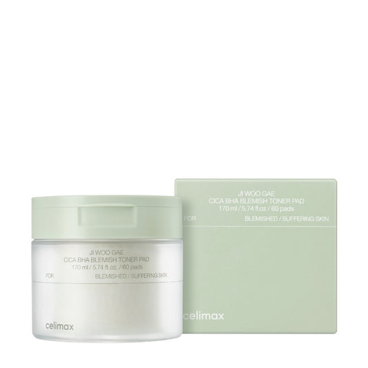 Celimax Ji Woo Gae Cica Bha Blemish Toner Pad 60 Pads/170Ml