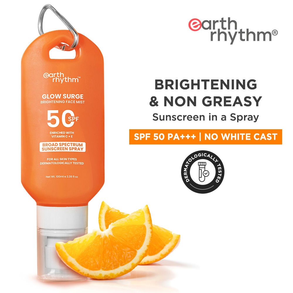 Earth Rhythm Glow Surge Brightening Broad Spectrum Sunscreen Spray SPF 50 with Vitamin C & E
