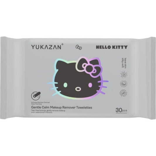 Yukazan Hello Kitty Gentle Calm Makeup Remover Towelettes Activated Bamboo Charcoal 30S