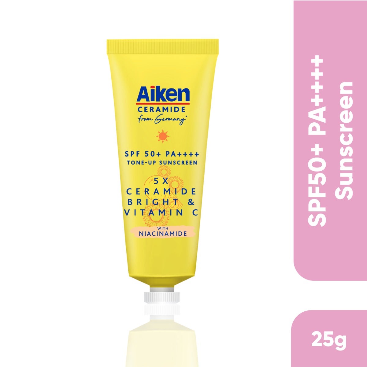 Aiken Vitamin C 5X Ceramide Bright With Niacinamide Tone-Up Sunscreen Pa++++ Spf 50+ 25G
