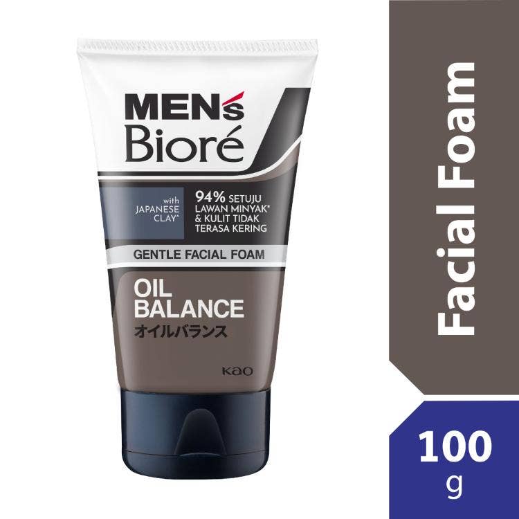 Men's Biore Gentle Facial Foam Non Scrub Oil Balance 100G