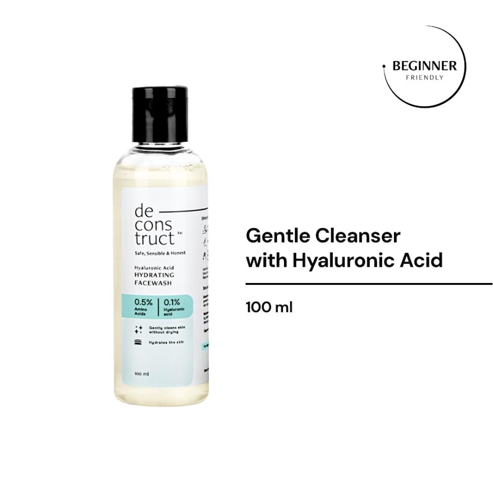 Deconstruct Hyaluronic Acid Hydrating Facewash- 0.5% Amino Acids, Gently Cleanses(100ML)