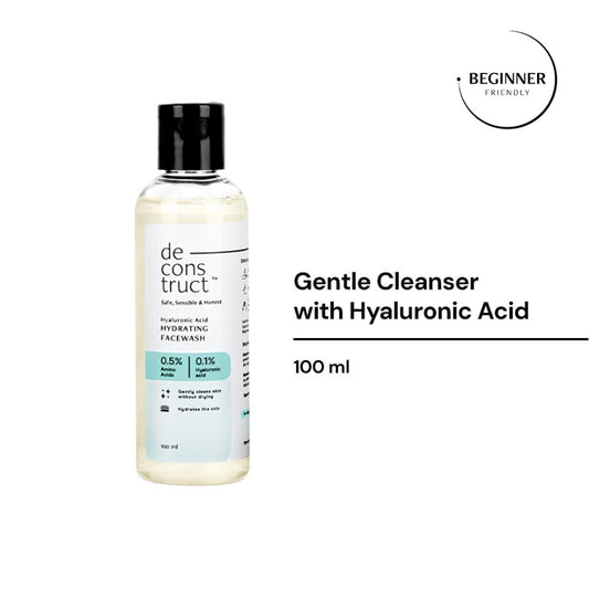 Deconstruct Hyaluronic Acid Hydrating Facewash- 0.5% Amino Acids, Gently Cleanses(100ML)