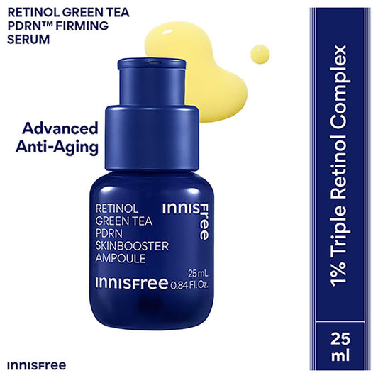 Innisfree 1% Retinol Green Tea VEGAN PDRN Ampoule – Anti-Aging, Brightening & Skin-Soothing Serum
