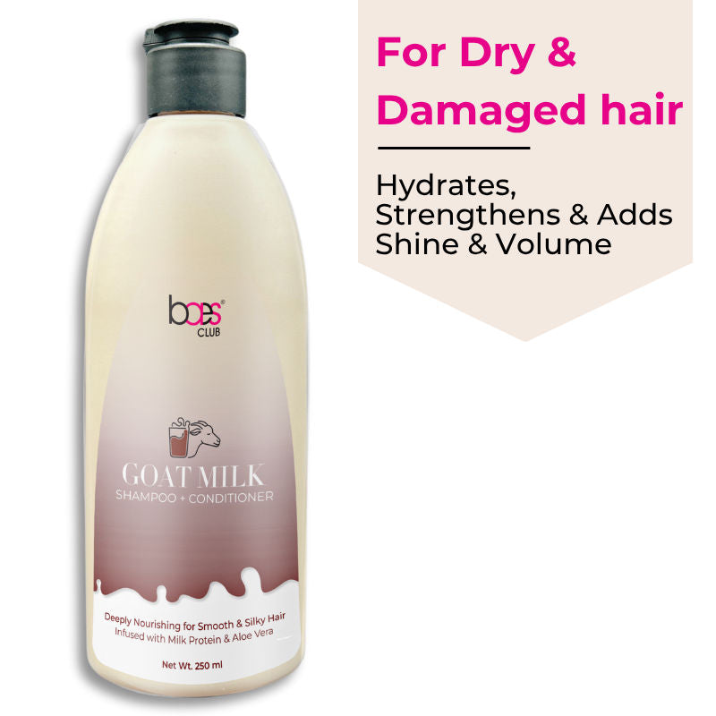 Baes Club Goat Milk Shampoo with Conditioner for Hydration, Nourishment & Frizz Free hair Unisex