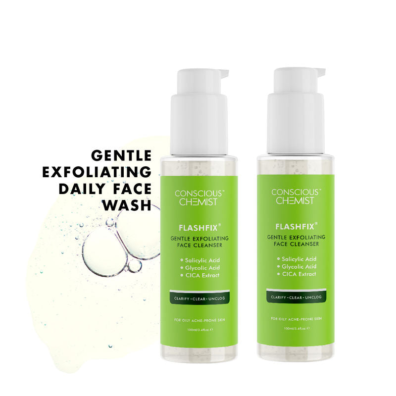 Conscious Chemist Flashfix 2% Salicylic Exfoliating Face Cleanser Super Saver Pack (Set Of 2)