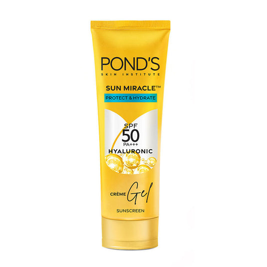 POND’S Sun Miracle SPF 50 PA+++ Crème Gel Sunscreen - Protect & Hydrate, With Hyaluronic Acid