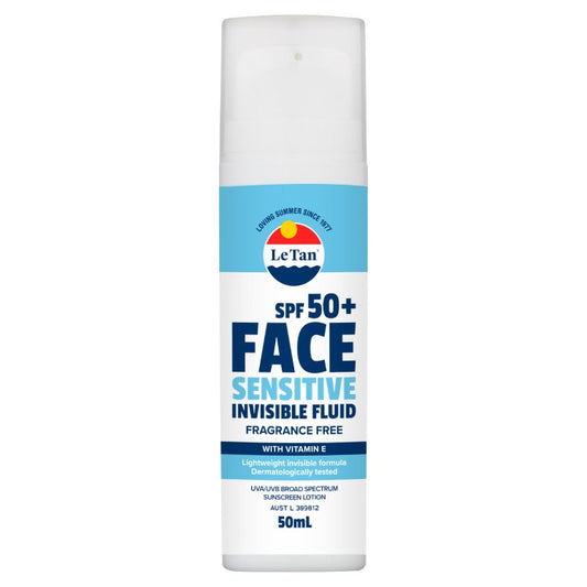 Le Tan Sensitive Invisible Fluid Face Suncreen Spf 50+ Fragrance Free 50Ml
