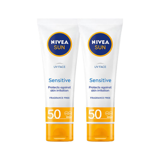 NIVEA Sun UV Face Sensitive SPF 50 Cream - Pack Of 2