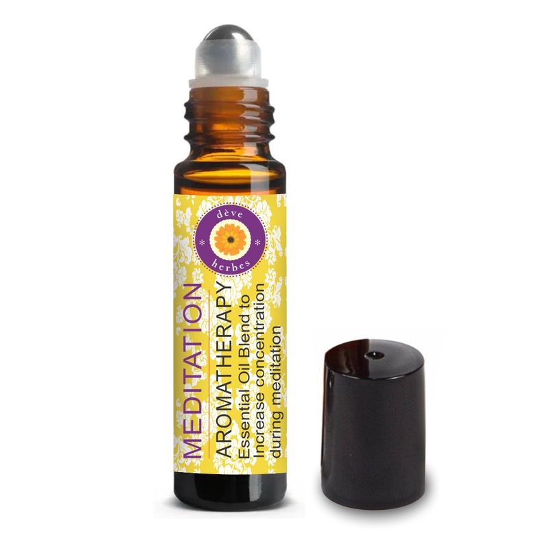 Deve Herbes Meditation Aromatherapy Essential Oil Blend to Increase Concentration During Meditation