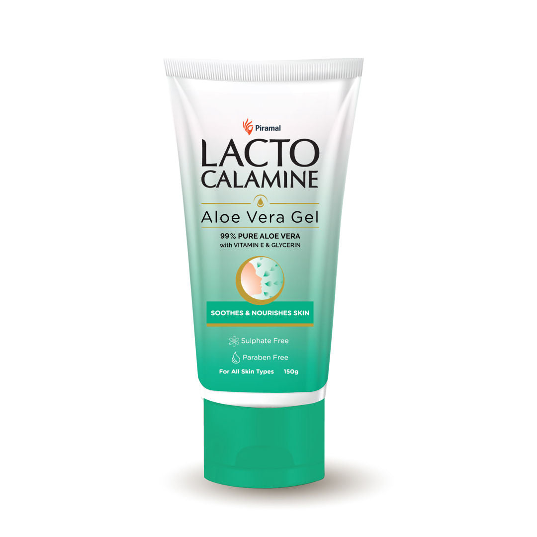 Lacto Calamine Aloe Vera Gel, Moisturizer for Face with 99% Natural Aloe Vera & Glycerin (150g)