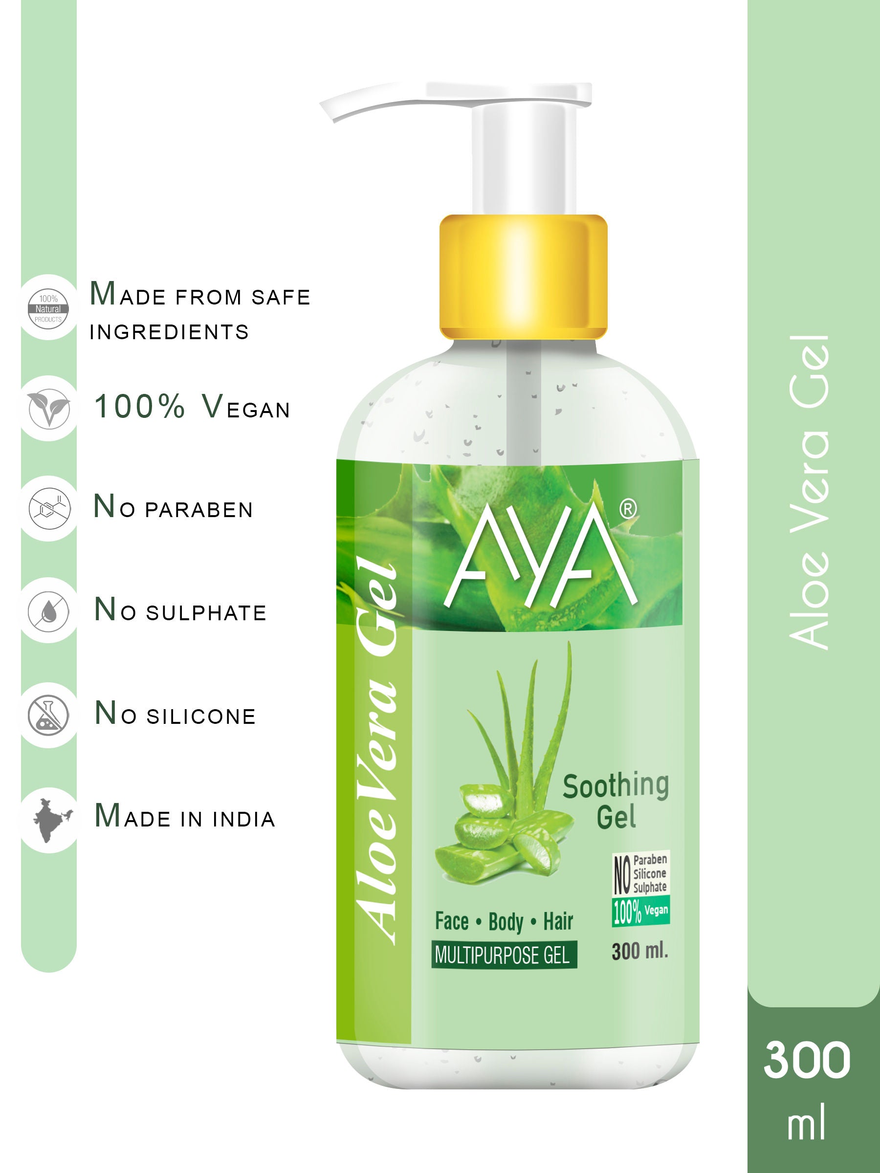 AYA Multipurpose Aloe Vera Gel Face, Hair & Body (300ML)