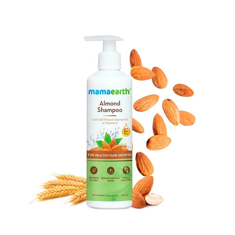 Mamaearth Almond Shampoo With Cold Pressed Almond Oil And Vitamin E