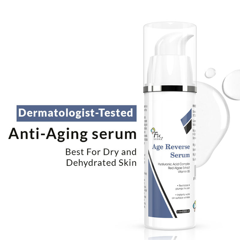 Fixderma 5% Hyaluronic Acid Serum, Age Reverse Serum For Glowing, Anti Aging Face Serum