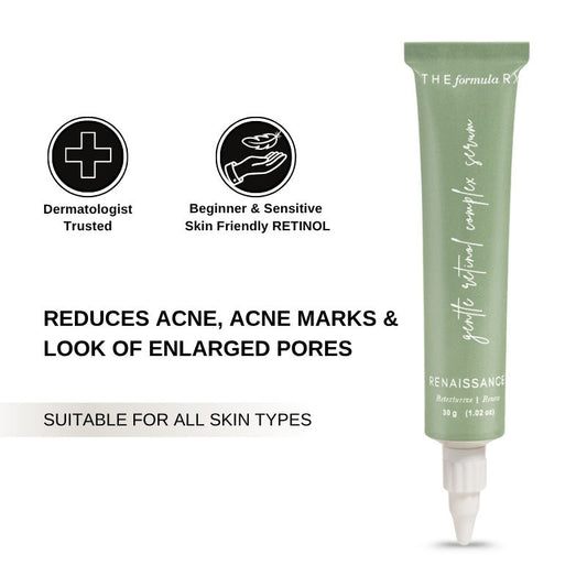 The Formularx Gentle Retinol Night Serum For Acne, Dark Spots, Enlarged Pores & Anti-Aging Care