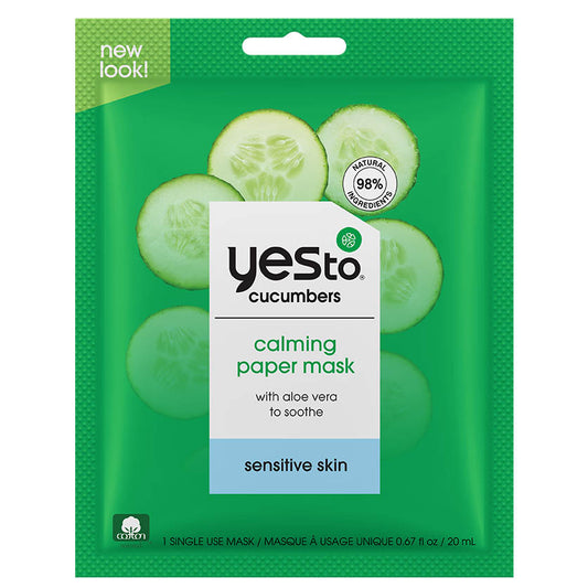 cucumbers calming paper mask with aloe vera to soothe sensitive skin – single use