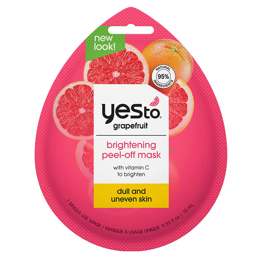 grapefruit brightening peel-off mask with vitamin C to brighten dull and uneven skin – single use