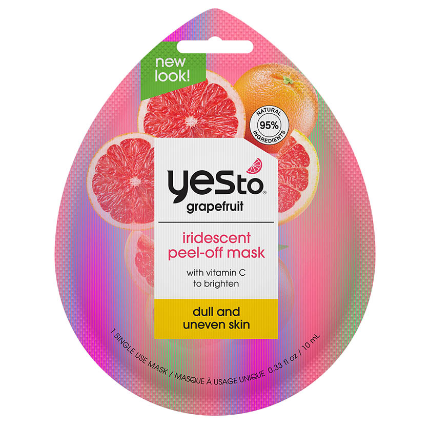 grapefruit iridescent peel-off mask with vitamin C to brighten dull and uneven skin – single use