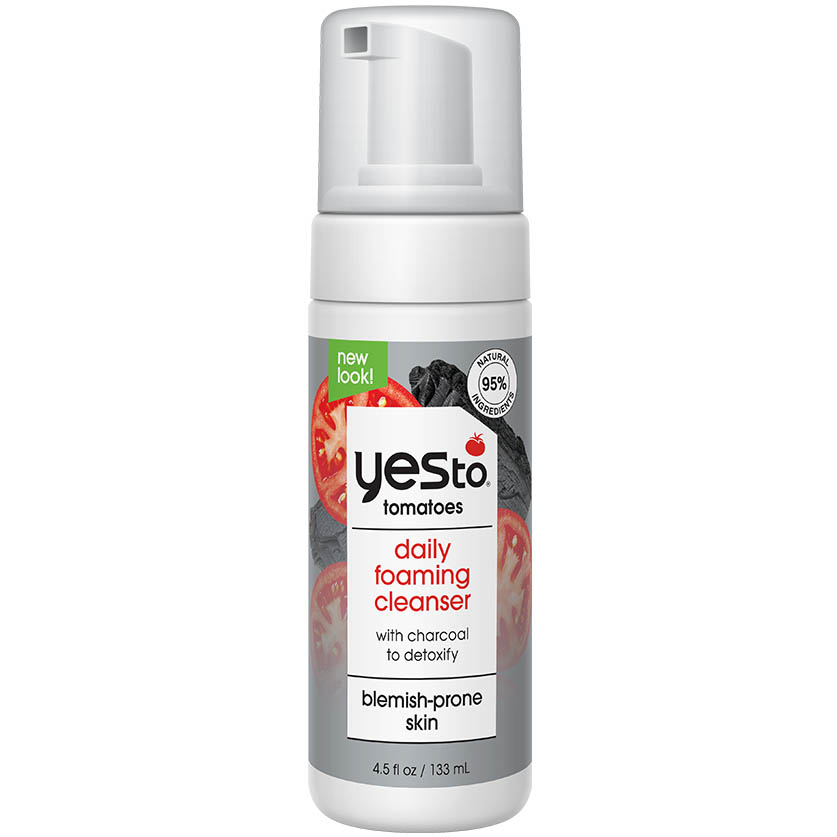 tomatoes daily foaming cleanser with charcoal to detoxify blemish-prone skin