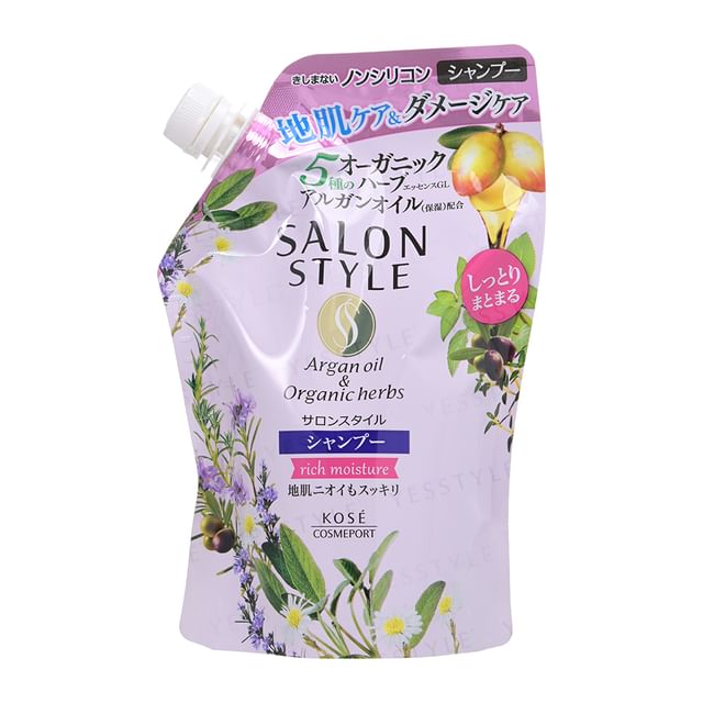 Kose Salon Style Argan Oil & Organic Herbs Shampoo Rich Moisture 360ml