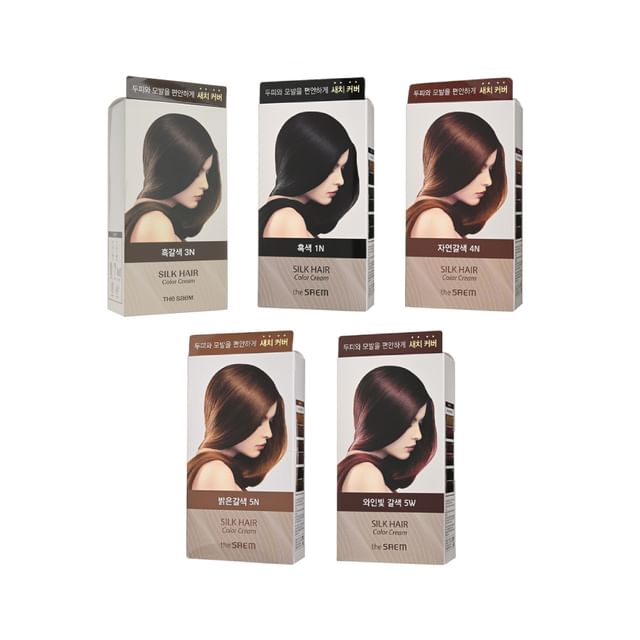 The Saem Silk Hair Color Cream Gray Hair Cover 5N Light Brown