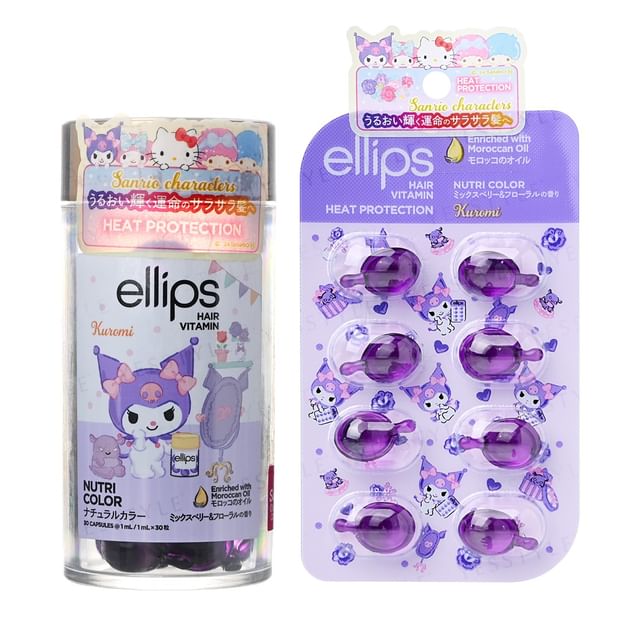 Ellips Sanrio Kuromi Moroccan Nutri Color Hair Oil 8 pcs