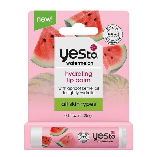 watermelon hydrating lip balm with apricot kernel oil to lightly hydrate all skin types