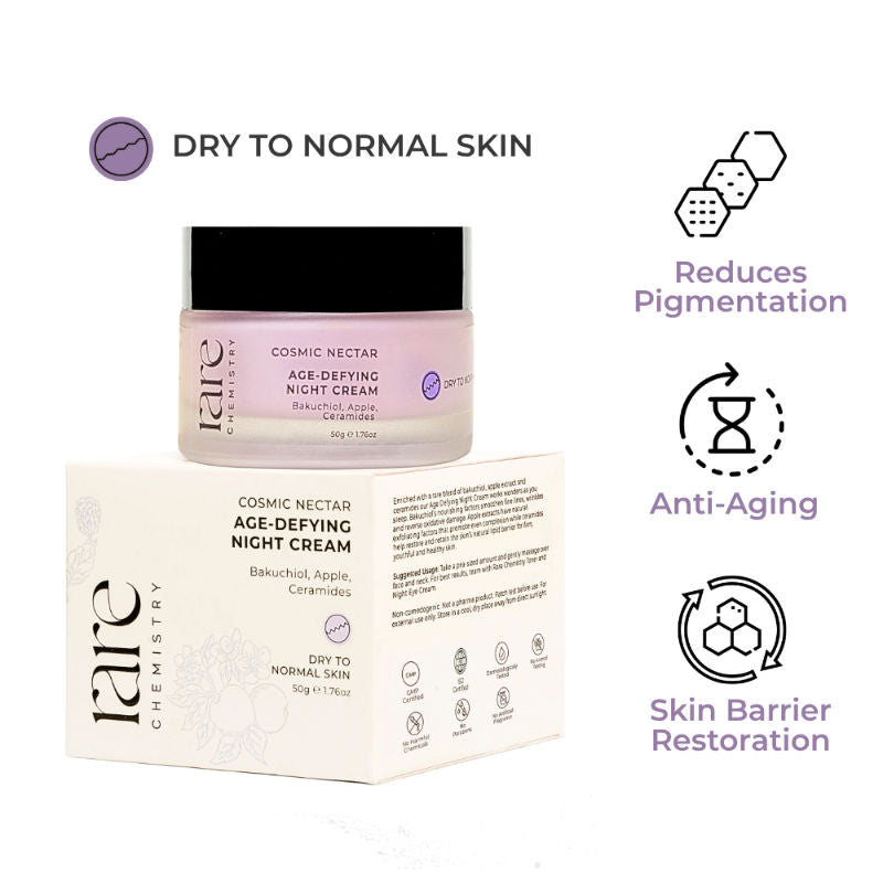 Rare Chemistry Cosmic Nectar Age-Defying Night Cream, Dry/Normal Skin, Ceramides Ha, Anti-Ageing