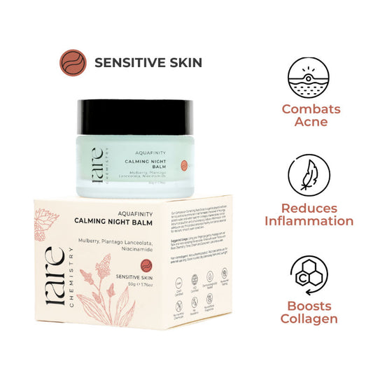 Rare Chemistry Aquafinity Calming Night Balm Tested, Sensitive Skin, Mulberry Vit E Niacinamide