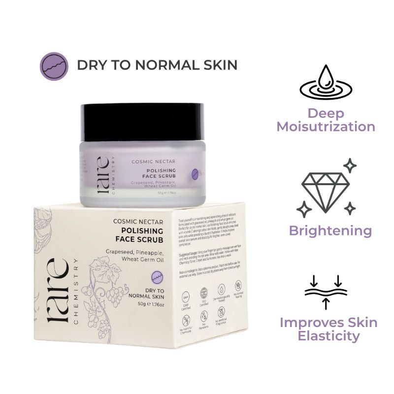 Rare Chemistry Cosmic Nectar Polishing Face Scrub, Dry/Normal Skin, Grapeseed Pineapple Vit E