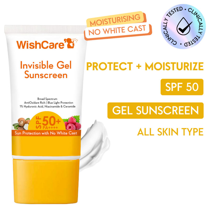 Wishcare Invisible Gel Sunscreen SPF 50+ Pa++++ Broad Spectrum With No White Cast
