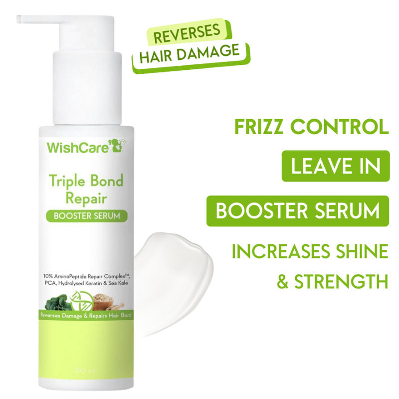 Wishcare Triple Bond Repair Booster Hair Serum for Dry & Frizzy Hair, Amino Peptide, Damaged Hair