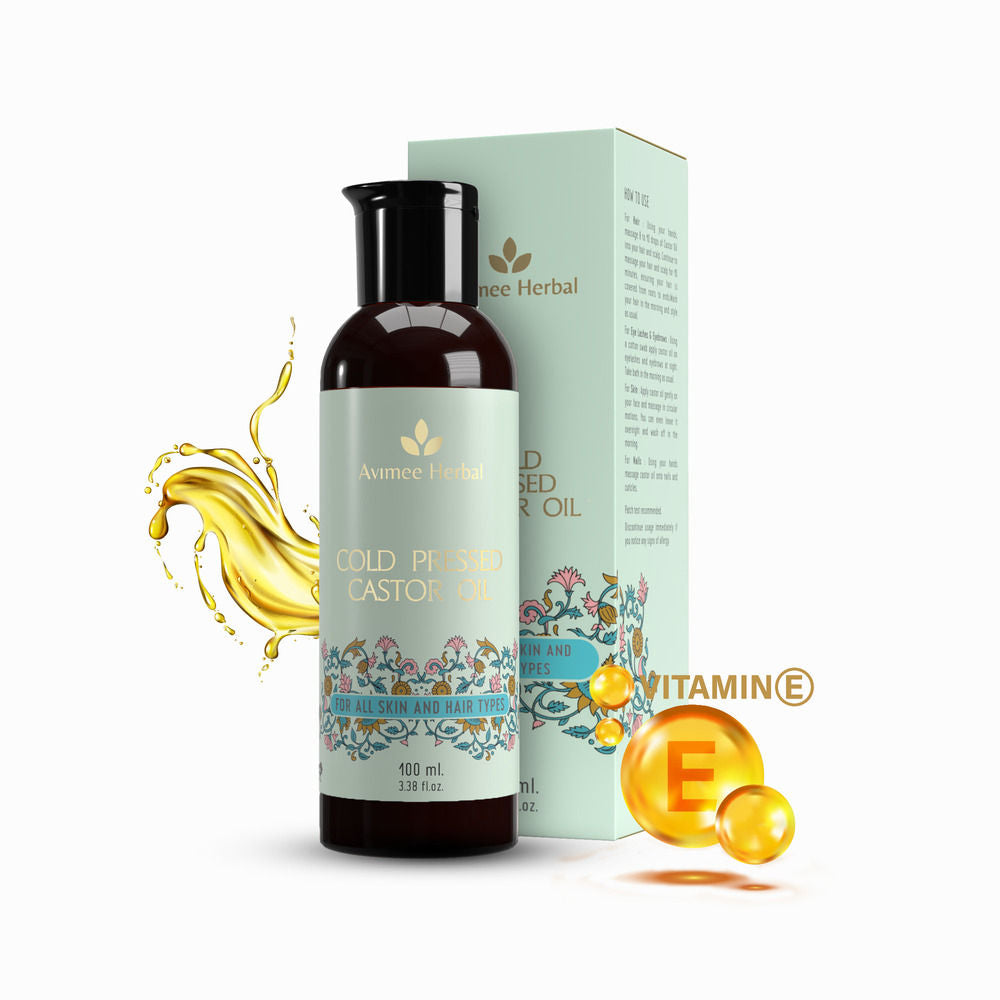 Avimee Herbal Cold-Pressed Castor Oil For Hair And Skin - Pure, Natural, & Chemical-Free