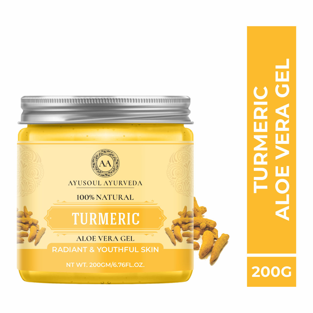 Ayusoul Ayurveda Turmeric Aloe Vera Gel for Face & Body Skin Treatment