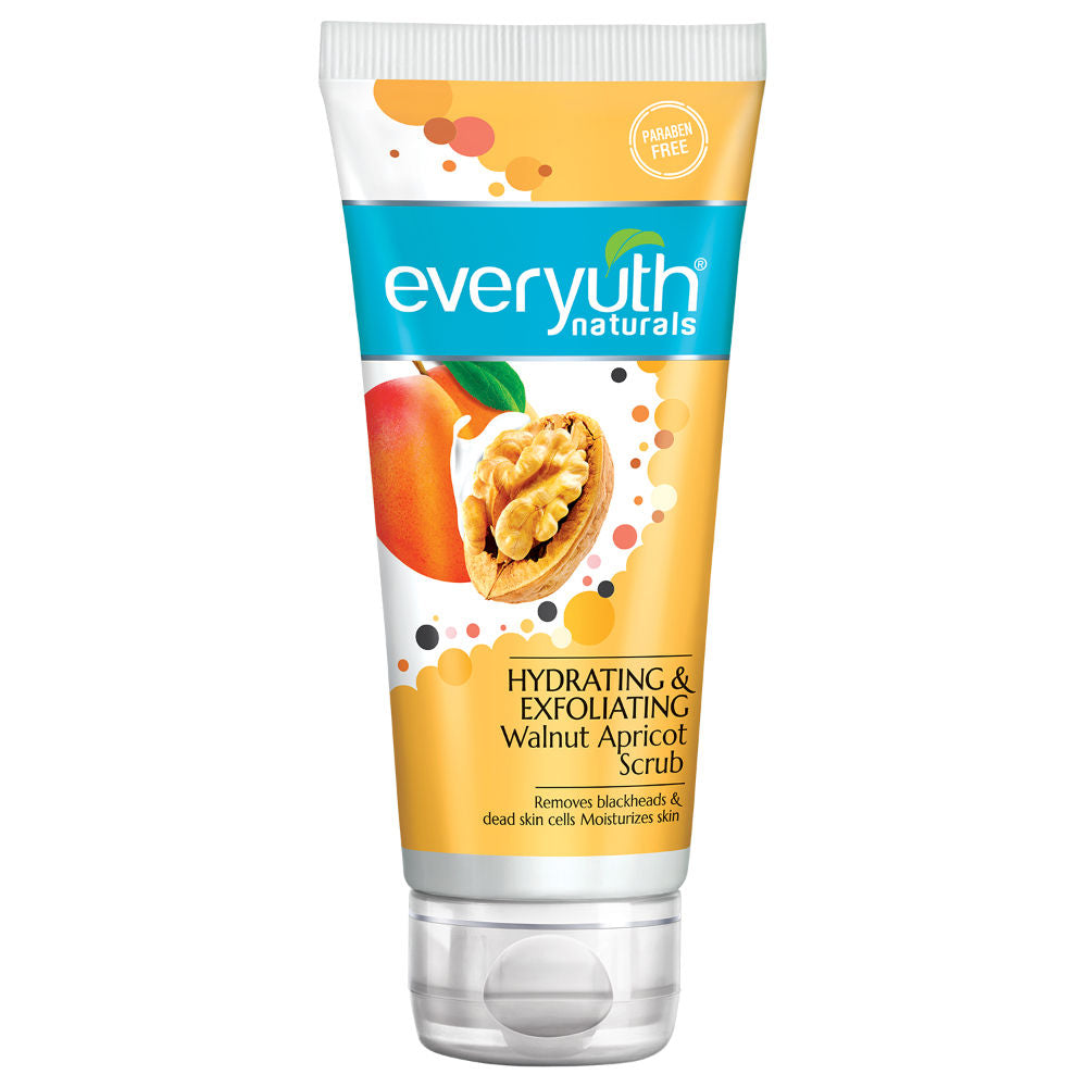 Everyuth Naturals Hydrating & Exfoliating Walnut Apricot Scrub, Gentle Face Scrub (100G)