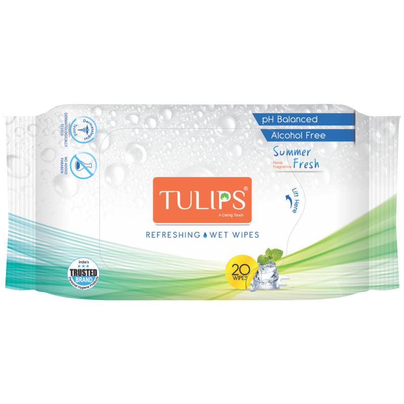 Tulips Refreshing Wet Wipes European Summer Fresh Fragrance