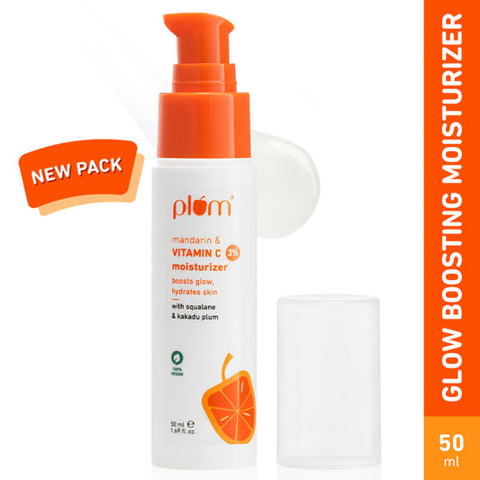 Plum 3% Vitamin C Glow Boost Moisturizer With Mandarin - Fights Dark Spots, Pigmentation & Dull Skin